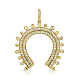 14K Gold Diamond Horseshoe Charm - 0.49 CT