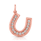 14K Gold Diamond Horseshoe Charm - 0.45 CT