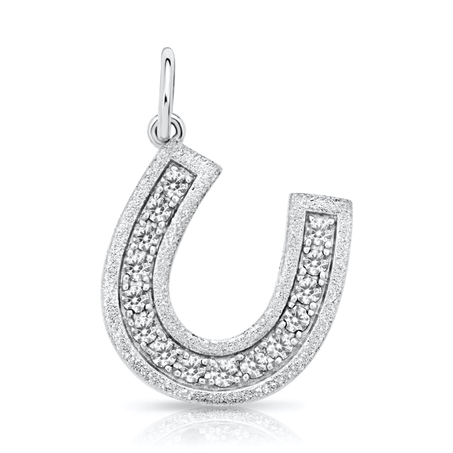 14K Gold Diamond Horseshoe Charm - 0.45 CT