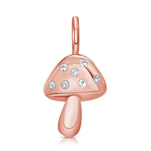 14k Gold & Diamond Mushroom Charm