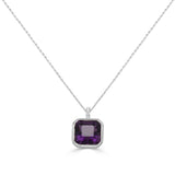 14K Gold Amethyst & Diamond Necklace - 4.85 CT