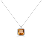 14K Gold Citrine & Diamond Necklace - 4.85 CT