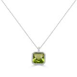 14K Gold Peridot & Diamond Necklace - 5.74 CT