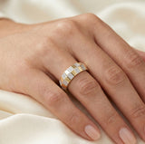 14K Gold Checkered Diamond Ring - 0.37 CT