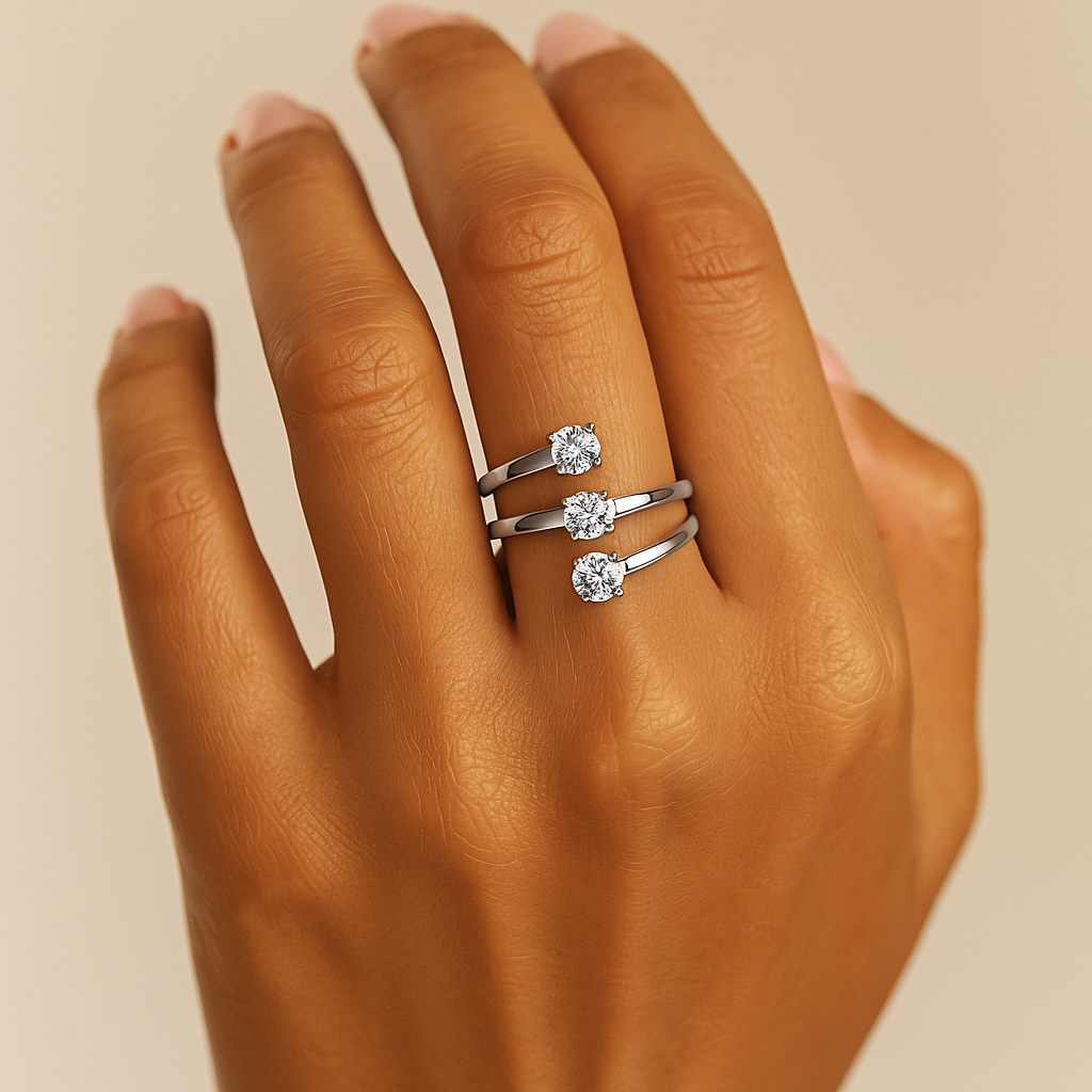 14K Gold & 3-Stone Diamond Ring - 0.60ct