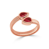 14K Gold Ruby Bezel Set Bypass Ring - 0.77 CT