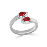 14K Gold Ruby Bezel Set Bypass Ring - 0.77 CT