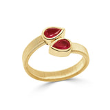 14K Gold Ruby Bezel Set Bypass Ring - 0.77 CT
