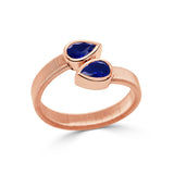 14K Gold & Sapphire Bezel Set Bypass Ring- 0.83 CT