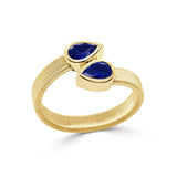 14K Gold & Sapphire Bezel Set Bypass Ring- 0.83 CT