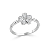 14K Gold Diamond Bezel Set Flower Ring- 0.43 CT