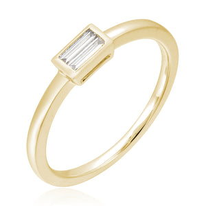 14K Gold & Diamond Baguette Ring