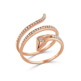 14K Gold Diamond Snake Ring
