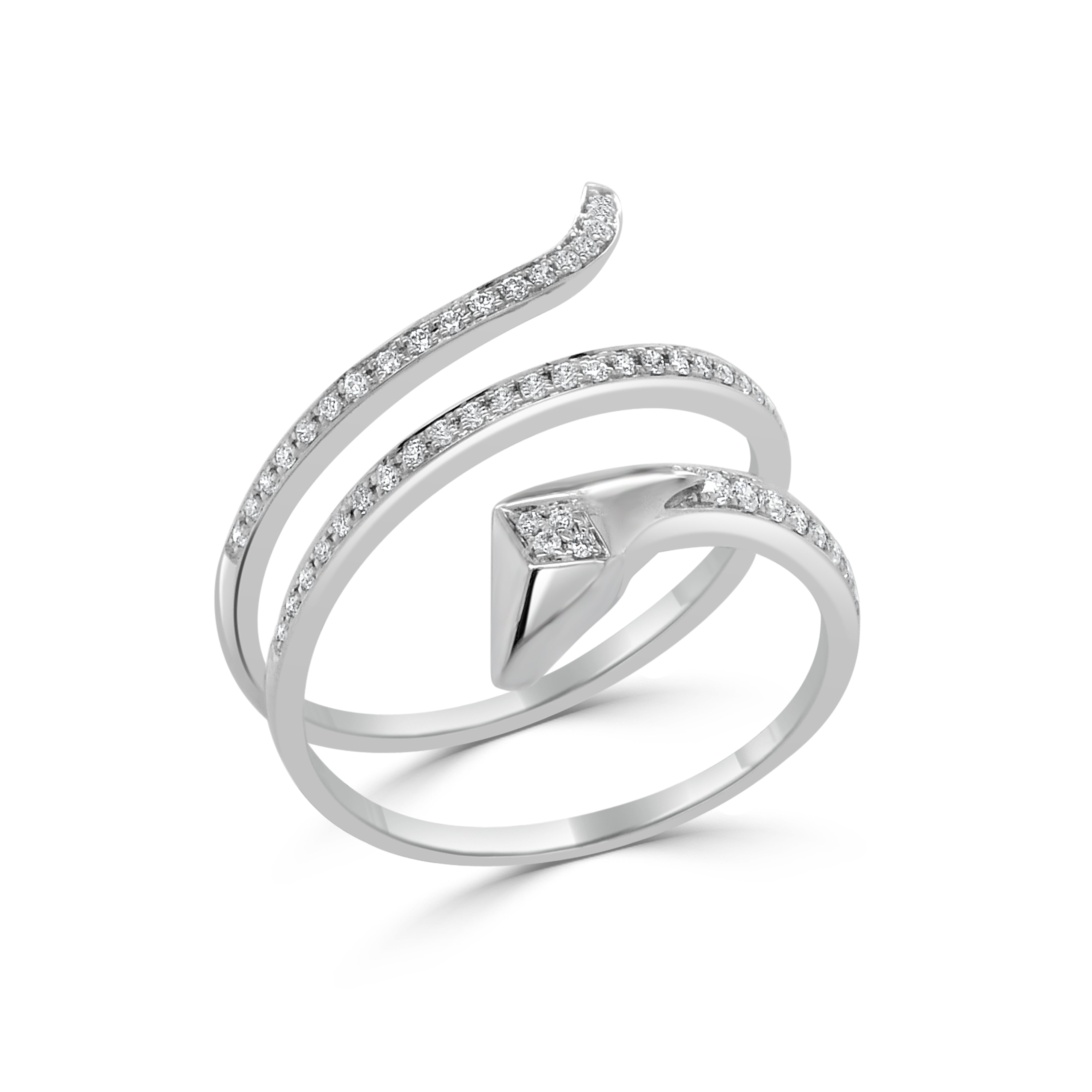 14K Gold Diamond Snake Ring - 0.17 CT