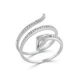 14K Gold Diamond Snake Ring