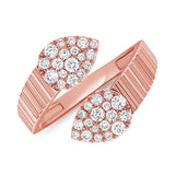 14K GOLD DIAMOND FLUTED WRAP RING