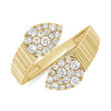 14K GOLD DIAMOND FLUTED WRAP RING