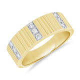 14K Gold Diamond Fluted Band - 0.17 CT