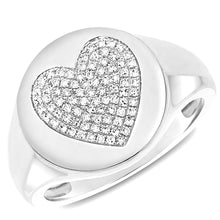 Load image into Gallery viewer, 14K Gold &amp; Diamond Heart Signet Ring