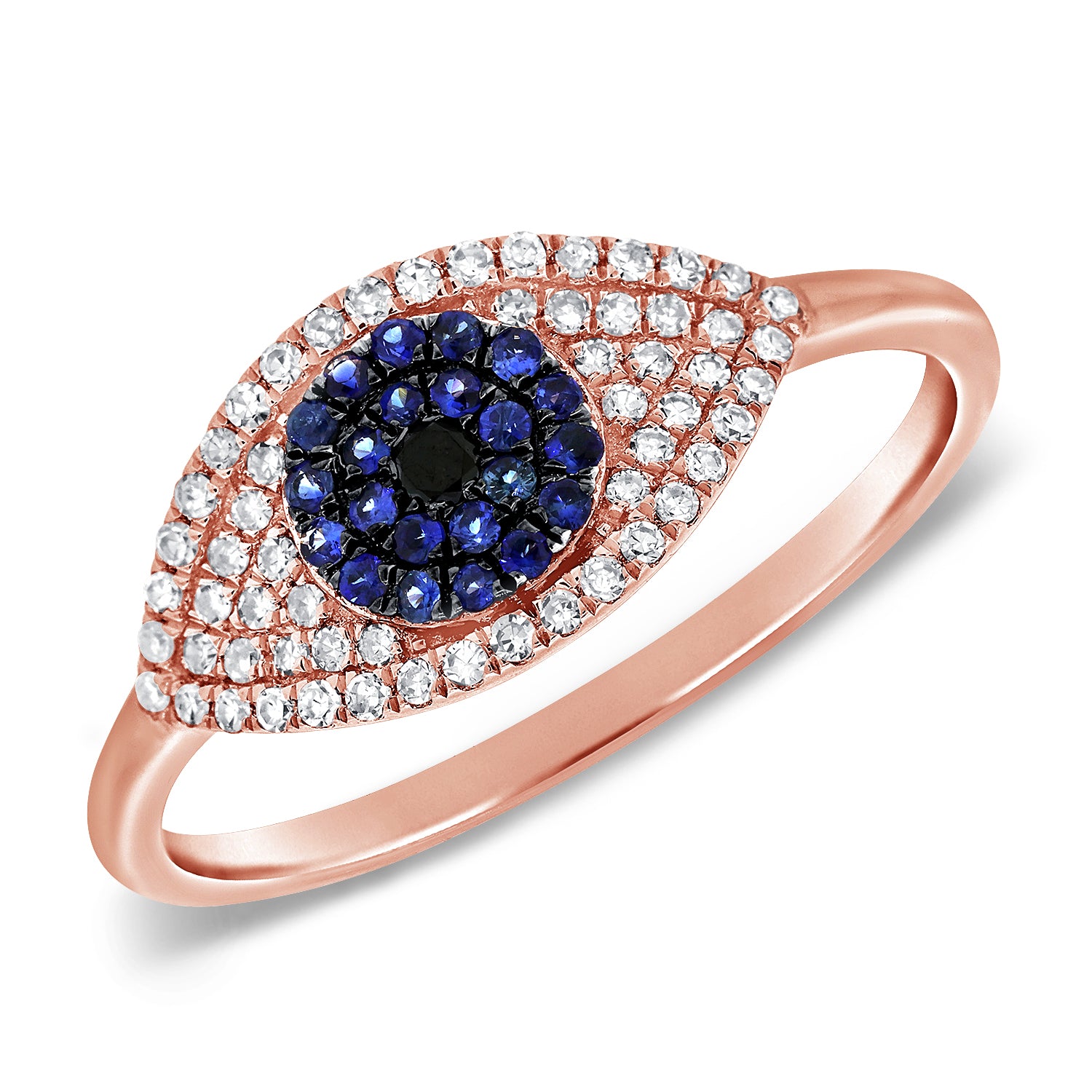 KIKICHIC | NYC | CZ Pave Diamond Dainty Double Evil Eye Adjustable Ring  Sterling Silver (925) available in White Gold, 18k Gold and Rose Gold