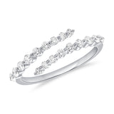 14k Gold & Diamond Crossover Ring - 0.45ct