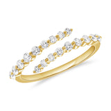 14k Gold & Diamond Crossover Ring - 0.45ct
