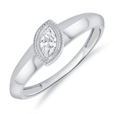 14K Gold Solitaire Marquis Ring - 0.22 CT