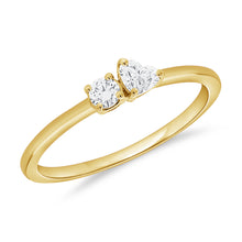 Load image into Gallery viewer, 14K Gold &amp; Diamond Two Stone Ring