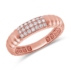 14K Gold & Diamond Beaded Ring