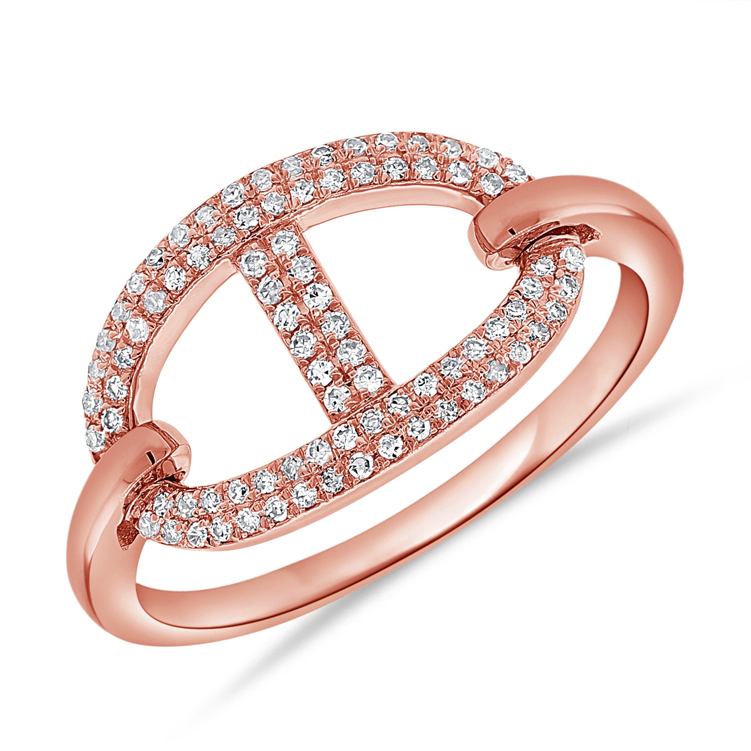 14K Gold Link Band Ring - 0.23 CT
