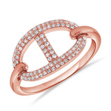 14K Gold Link Band Ring - 0.23 CT