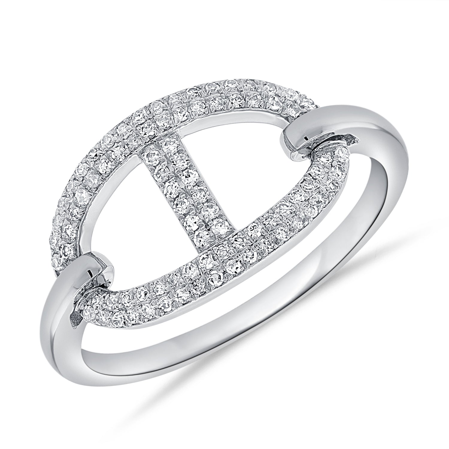 14K Gold Link Band Ring - 0.23 CT