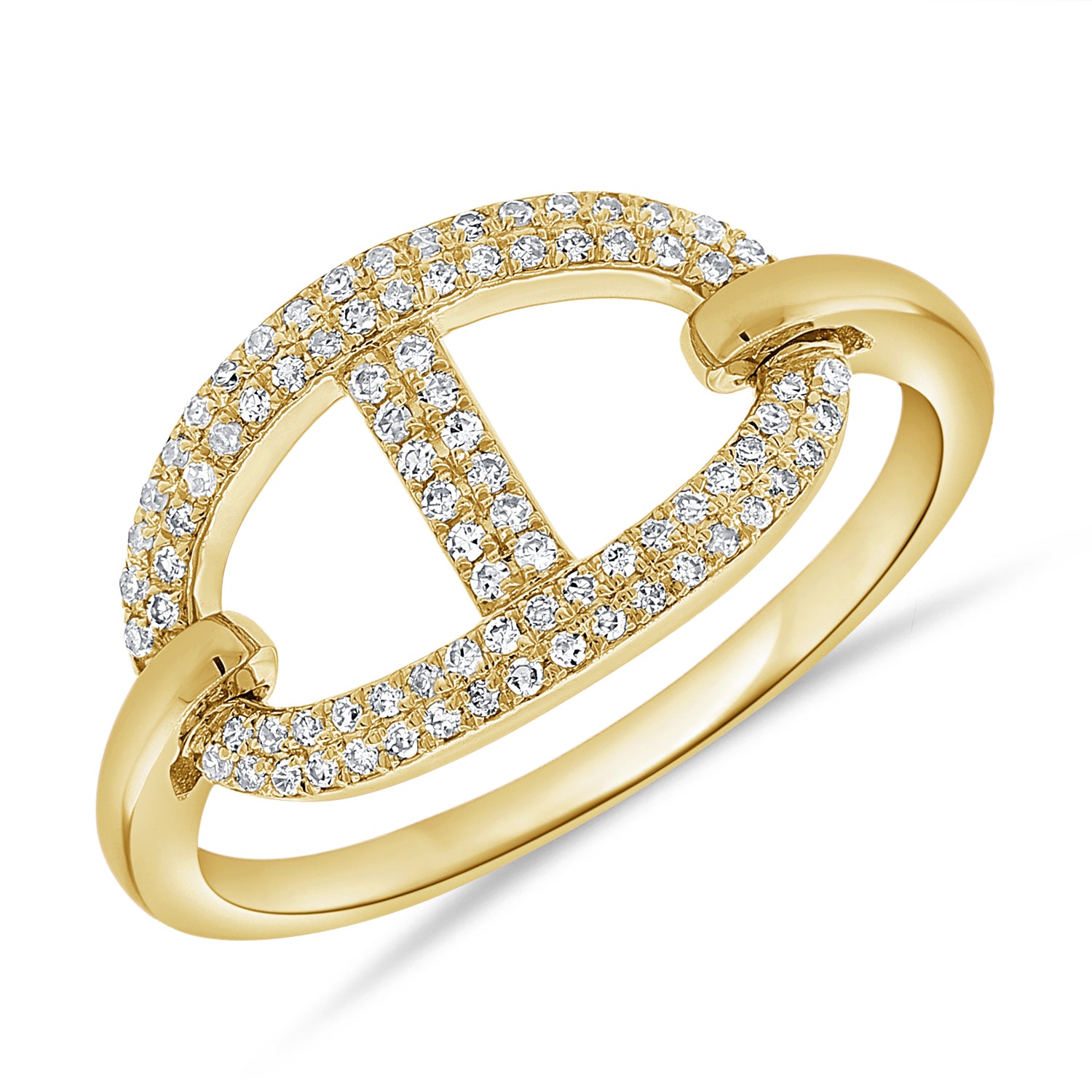 14K Gold Link Band Ring - 0.23 CT