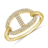 14K Gold Link Band Ring - 0.23 CT