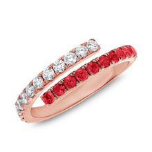 Load image into Gallery viewer, 14K Gold Diamond &amp; Ruby Wrap Ring