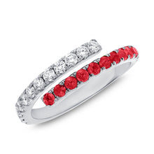 Load image into Gallery viewer, 14K Gold Diamond &amp; Ruby Wrap Ring