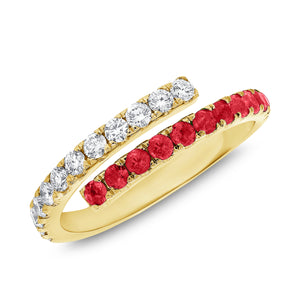 14K Gold Diamond & Ruby Wrap Ring