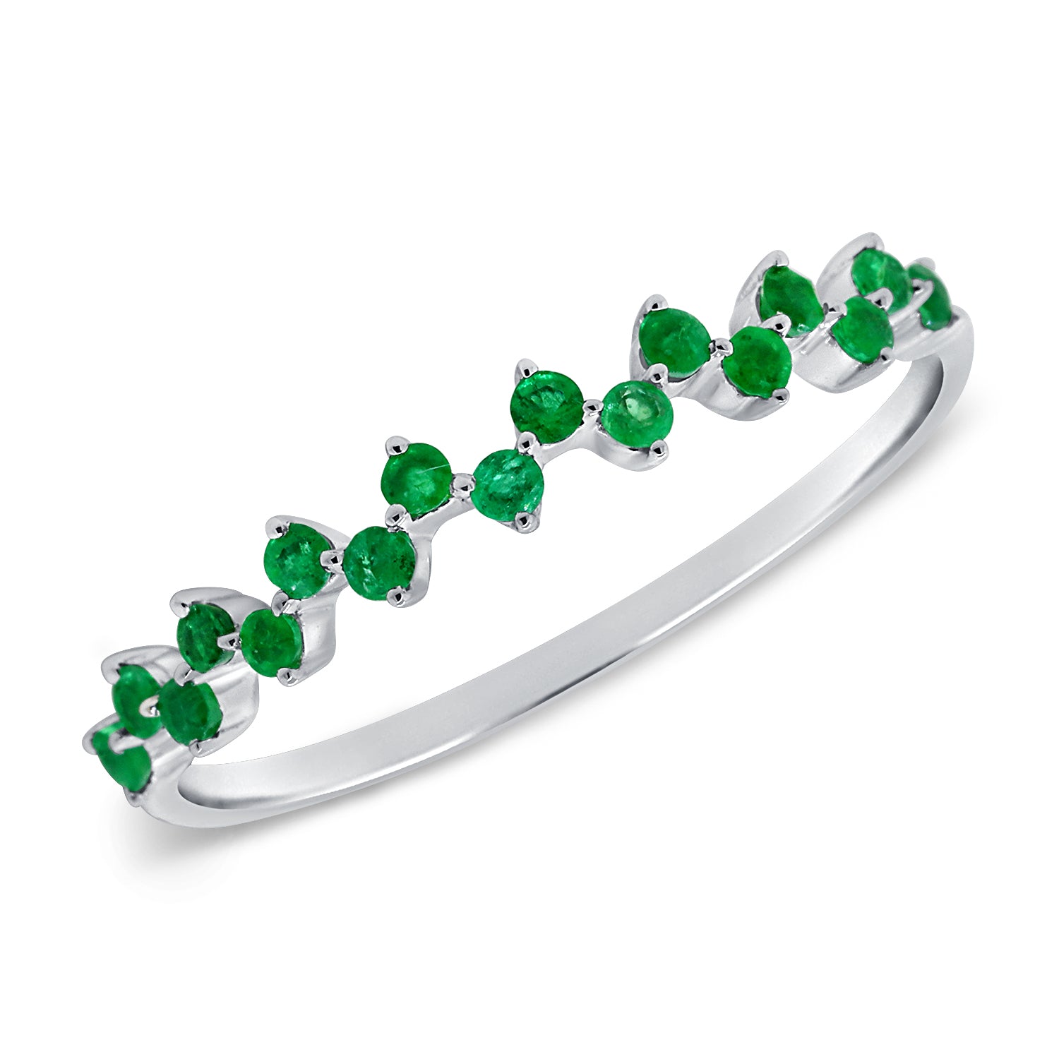 14K Gold Emerald Band- 0.22 CT