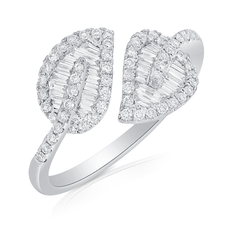 14K Gold & Diamond Leaf Wrap Ring