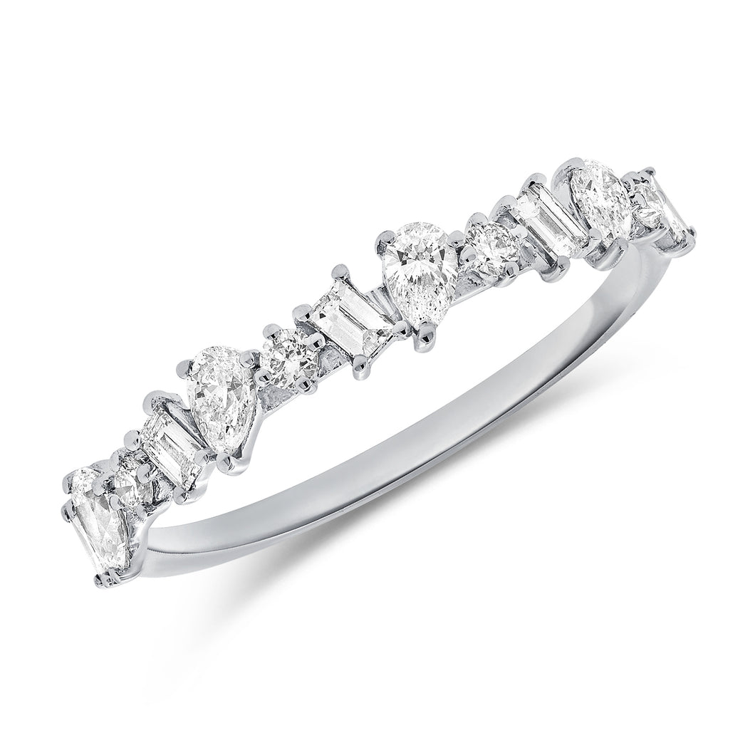 14k Gold & Fancy-Shape Diamond Stackable Ring