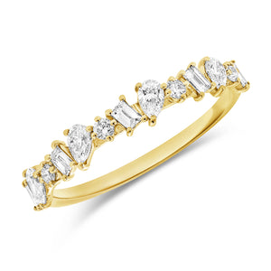 14k Gold & Fancy-Shape Diamond Stackable Ring