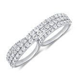 14K Gold Double Finger Ring- 3.01 CT