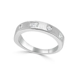 14K Gold Diamond Mixed Shape Gypsy Set Band - 0.50 CT