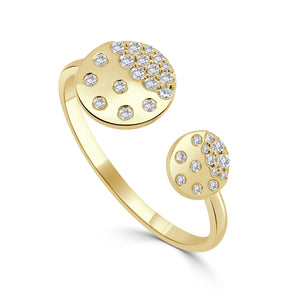 14K Gold Diamond Sprinkle Circle Ring