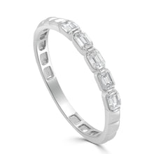 Load image into Gallery viewer, 14K Gold &amp; Emerald-Cut Diamond Band