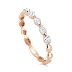 14K Gold & Oval Diamond Band