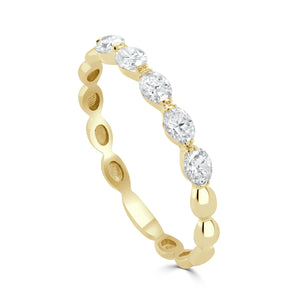 14K Gold & Oval Diamond Band