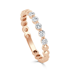 14K Gold & Round Diamond Stackable Ring