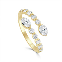 Load image into Gallery viewer, 14K Gold &amp; Oval Cut Diamond Bypass Ring