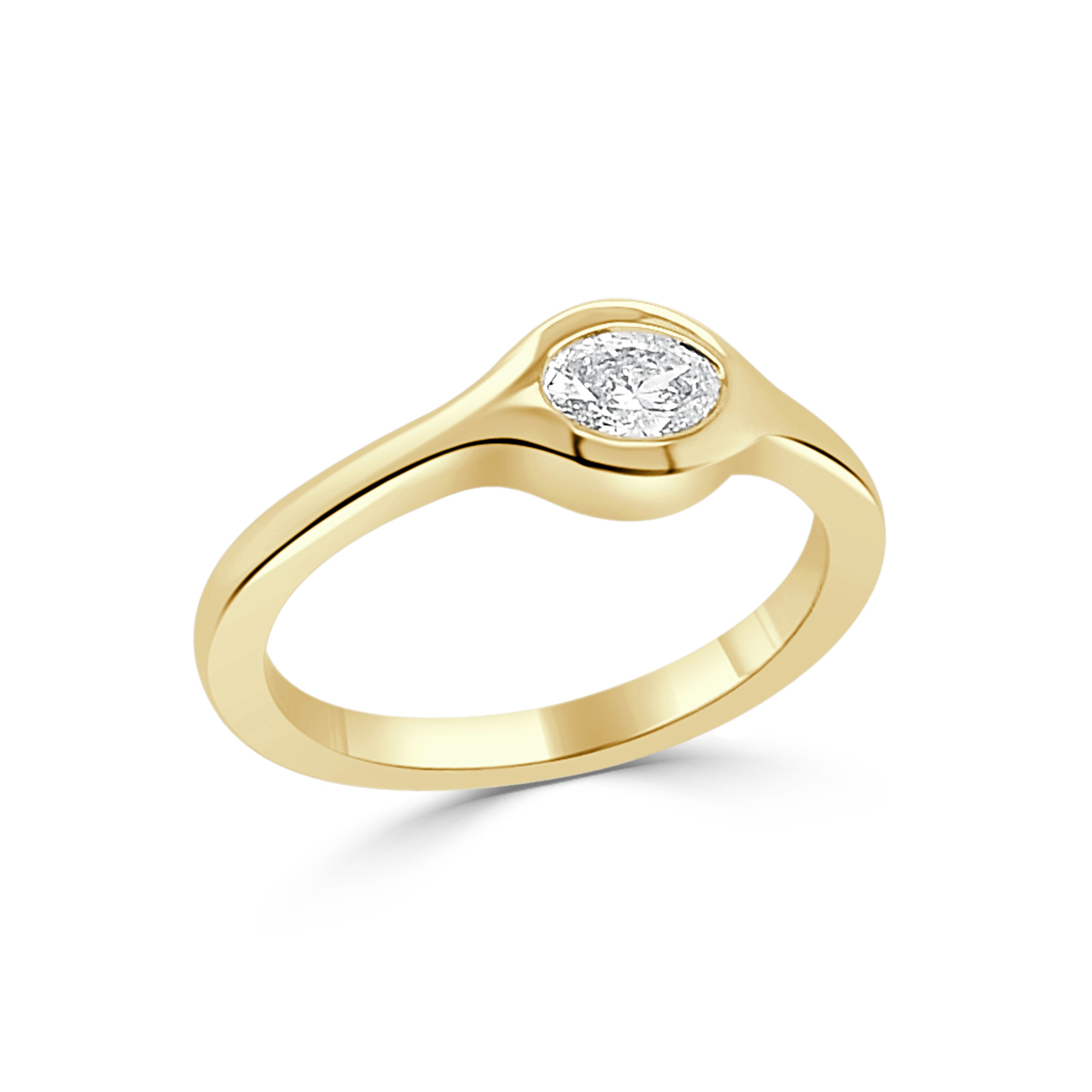 14K Oval Diamond Ring- 0.32 CT
